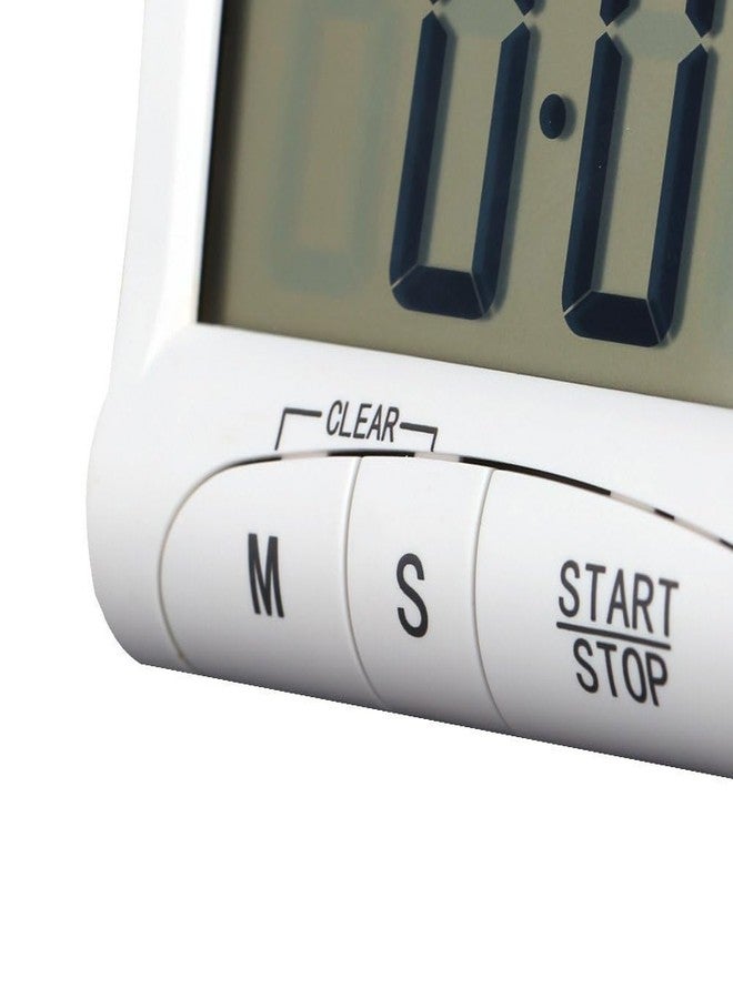 we3 Digital Kitchen Timer & Stopwatch, Large Digits, Loud Alarm, Magnetic Stand (White) DC101 - Image 3